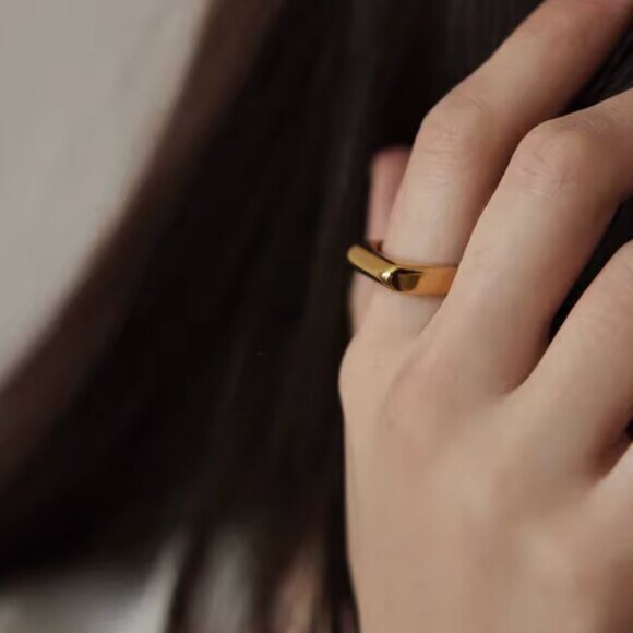 14K Gold Filled Geometric Ring - Picture 4 of 4